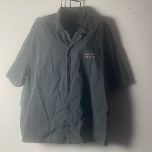 Zara Charcoal Button-Up Short Sleeve Shirt